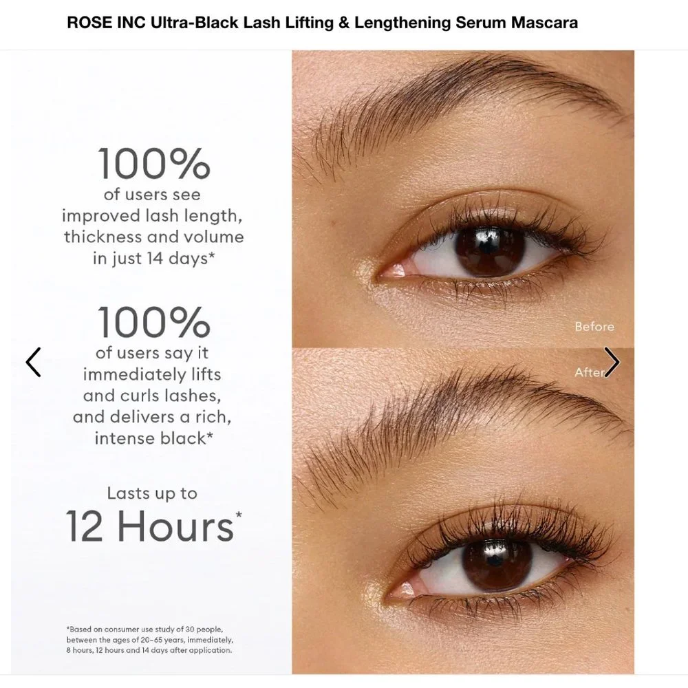 🌷New🌷ROSE INC Ultra-Black Lash Lifting & Lengthening Serum Mascara